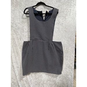 Navy & White Polka dot overall style jumper